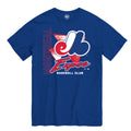Montreal Expos MLB 47 Brand Men Royal Side Arm T-Shirt product image 1, provided for visual reference and product detail