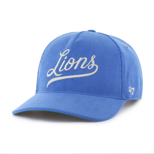Detroit Lions NFL 47 Brand Men Light Blue Golden Age Corduroy Hitch Strap back product image 1, provided for visual