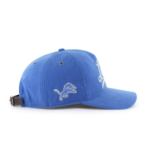 Detroit Lions NFL 47 Brand Men Light Blue Golden Age Corduroy Hitch Strap back product image 2, provided for visual