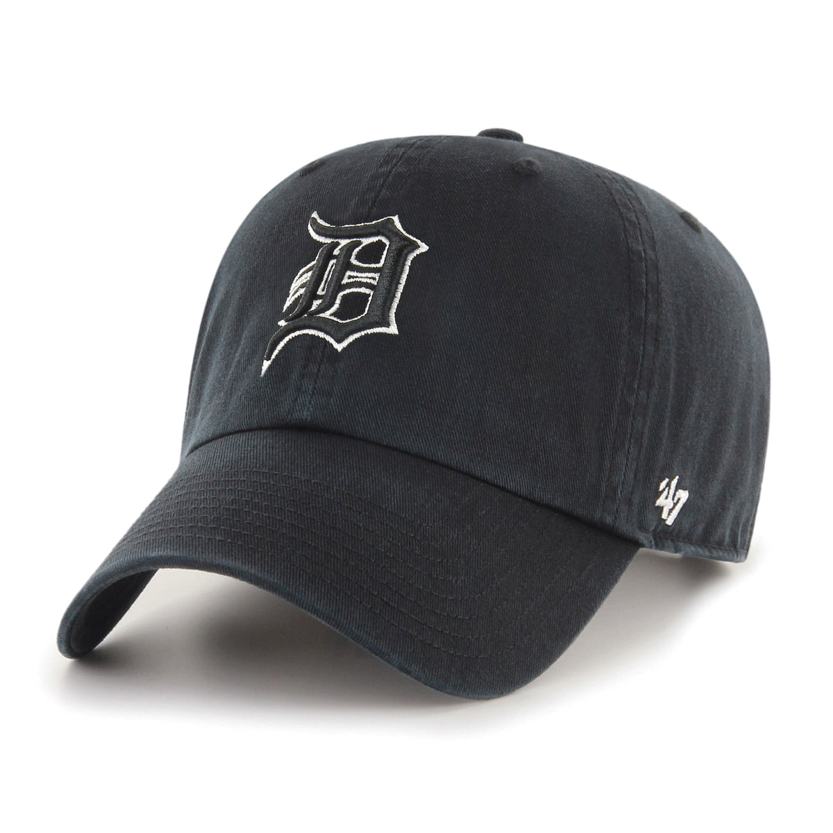 Detroit Tigers MLB 47 Brand Men Black White Clean Up Adjustable Hat product image 1, provided for visual reference and