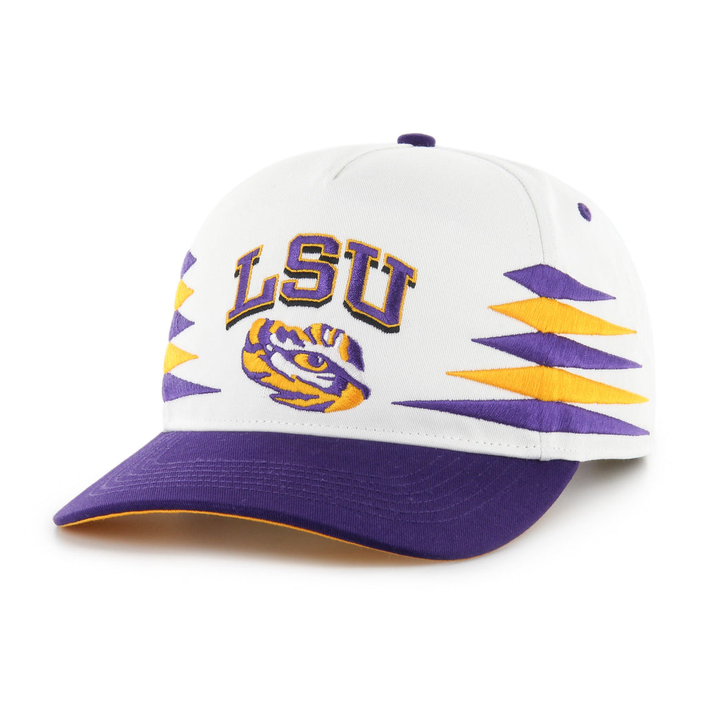 Louisiana State Tigers NCAA 47 Brand Men White Diamond Hitch Snapback Hat product image 1, provided for visual reference and