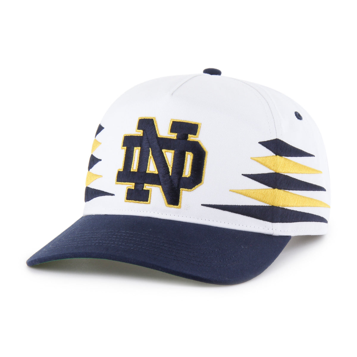 Notre Dame Fighting Irish NCAA 47 Brand Men White Diamond Hitch Snapback Hat product image 1, provided for visual reference