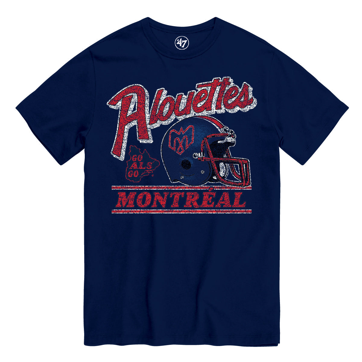 Montreal Alouettes CFL 47 Brand Men Navy Fly By T-Shirt product image 1, provided for visual reference and product detail