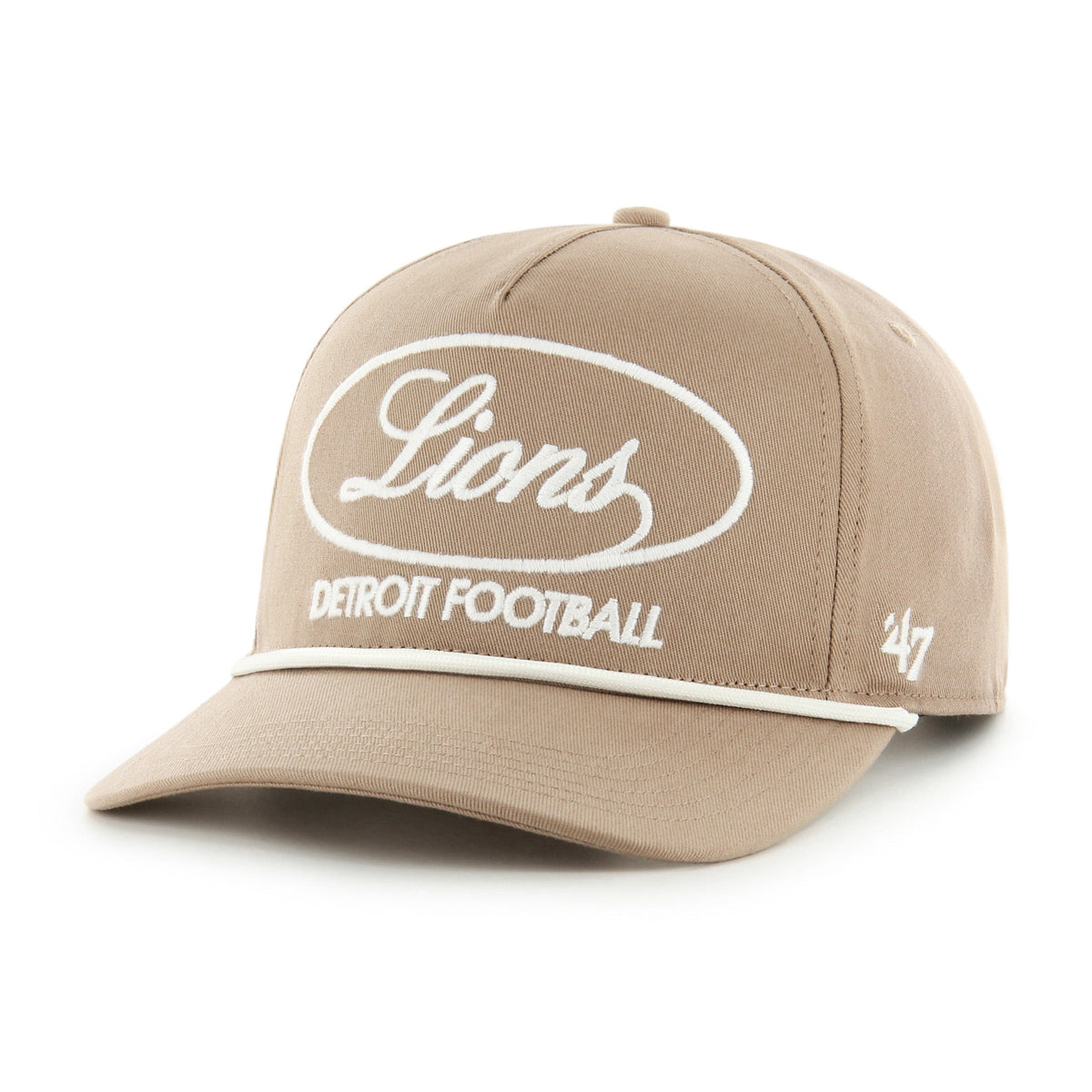 Detroit Lions NFL 47 Brand Men Sandstone Foundational Rope Hitch Snapback Hat product image 1, provided for visual reference