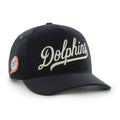 Miami Dolphins NFL 47 Brand Men Black Golden Age Corduroy Hitch Strap back product image 1, provided for visual reference