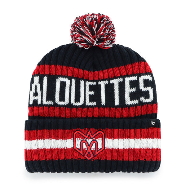 Montreal Alouettes CFL 47 Brand Men Navy/Red Bering Cuff Pom Knit product image 1, provided for visual reference and product