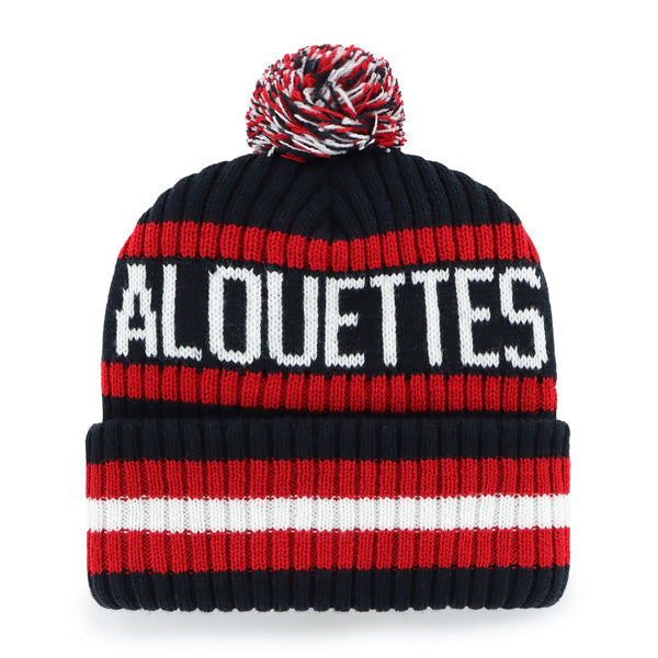 Montreal Alouettes CFL 47 Brand Men Navy/Red Bering Cuff Pom Knit product image 2, provided for visual reference and product
