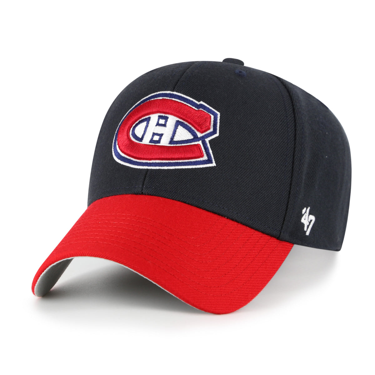 Montreal Canadiens NHL 47 Brand Men Navy/Red Two Tone MVP Adjustable Hat product image 1, provided for visual reference and