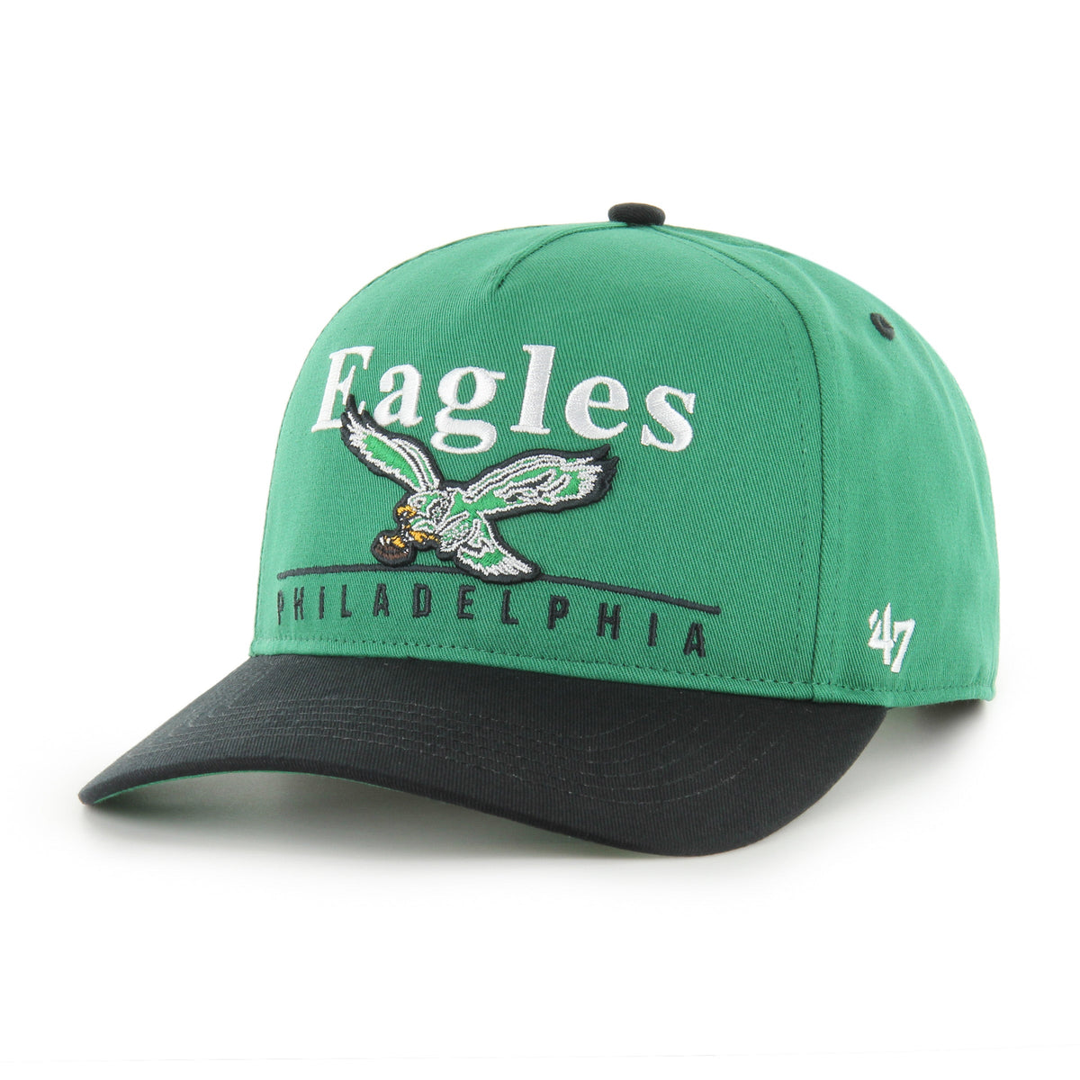Philadelphia Eagles NFL 47 Brand Men Green Super Hitch Snapback product image 1, provided for visual reference and product