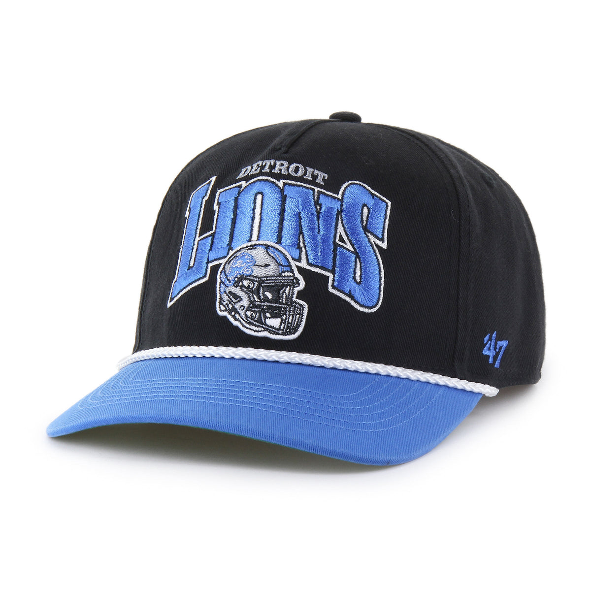 Detroit Lions NFL 47 Brand Men Black Palermo Hitch Snapback Hat product image 1, provided for visual reference and product