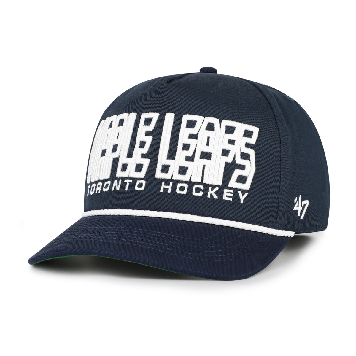 Toronto Maple Leafs NHL 47 Brand Men Navy Byline Hitch Snapback Hat product image 4, provided for visual reference and