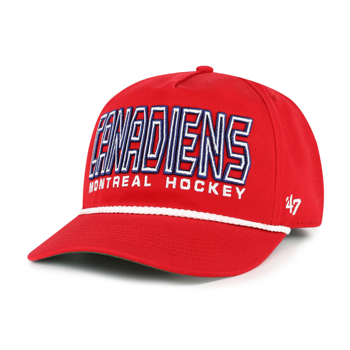 Montreal Canadiens NHL 47 Brand Men Red Byline Hitch Snapback Hat product image 4, provided for visual reference and product