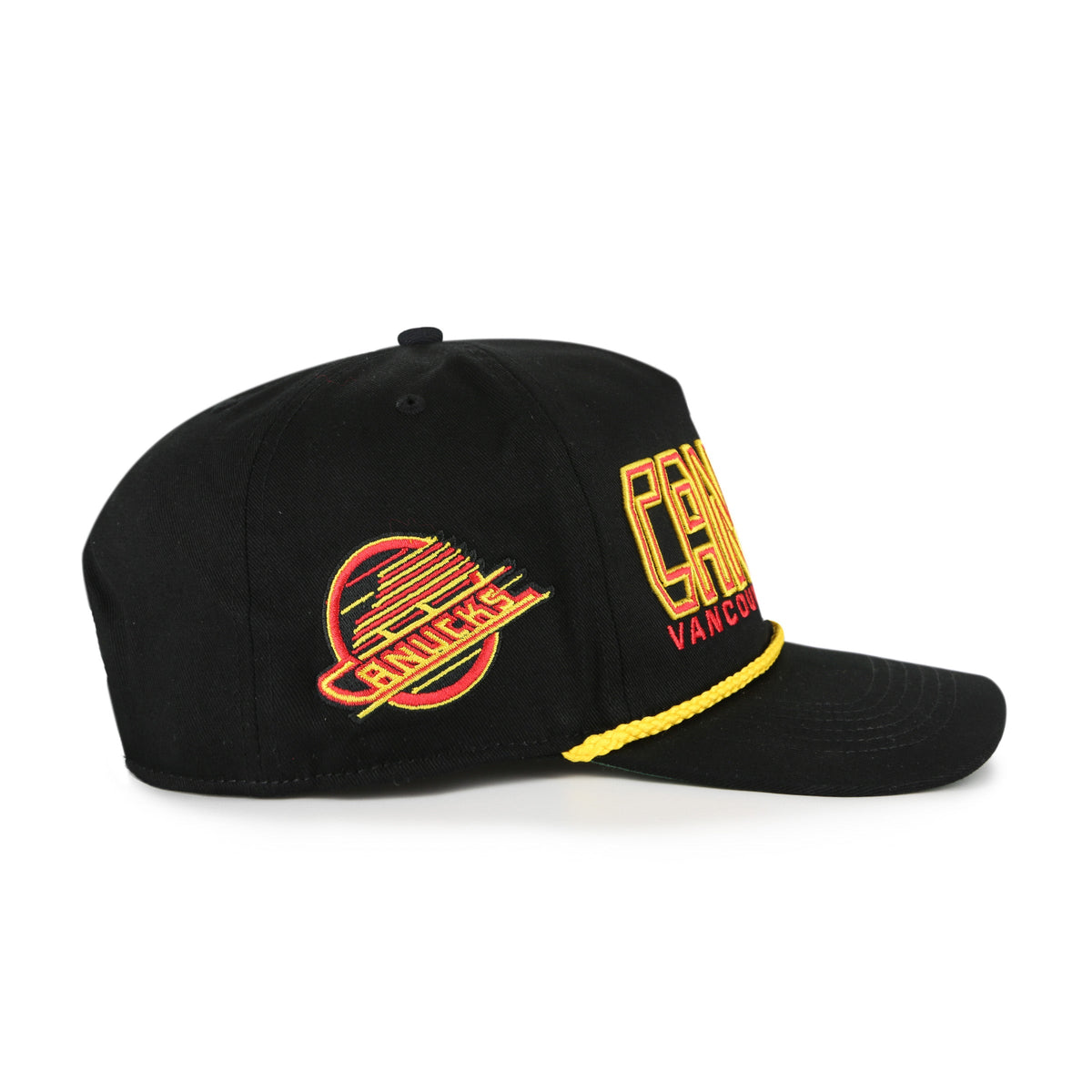 Vancouver Canucks NHL 47 Brand Men Black Byline Hitch Snapback Hat product image 2, provided for visual reference and