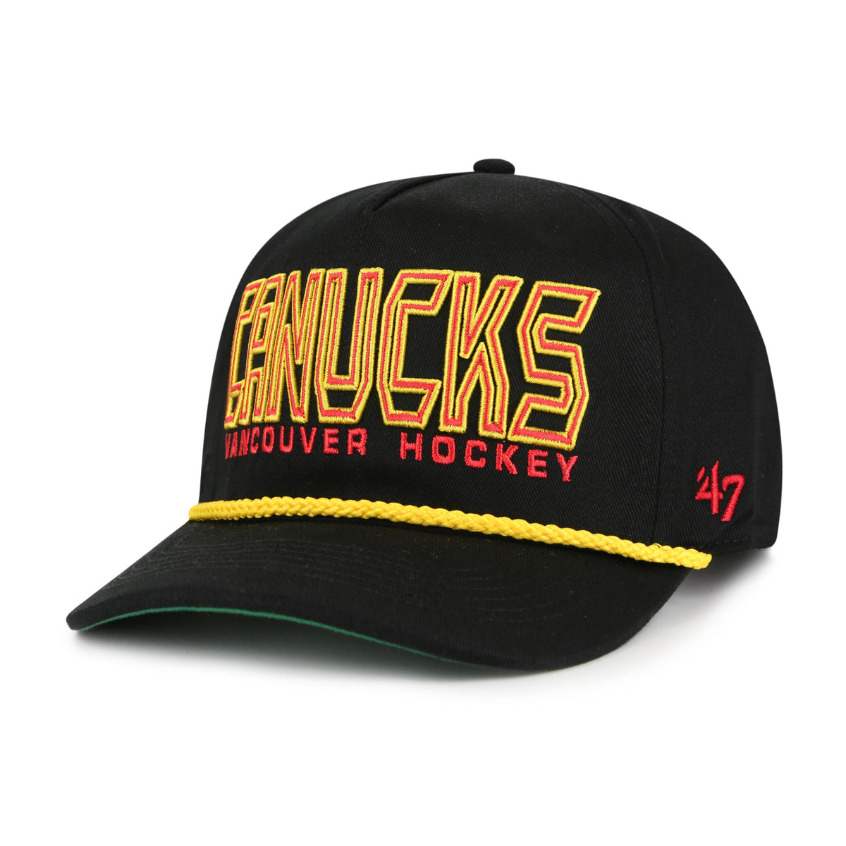 Vancouver Canucks NHL 47 Brand Men Black Byline Hitch Snapback Hat product image 4, provided for visual reference and