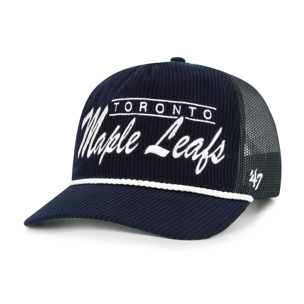 Toronto Maple Leafs NHL 47 Brand Men Navy Double Header Mesh Hitch Snapback product image 4, provided for visual reference