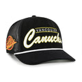 Vancouver Canucks NHL 47 Brand Men Black Double Header Mesh Hitch Snapback product image 1, provided for visual reference