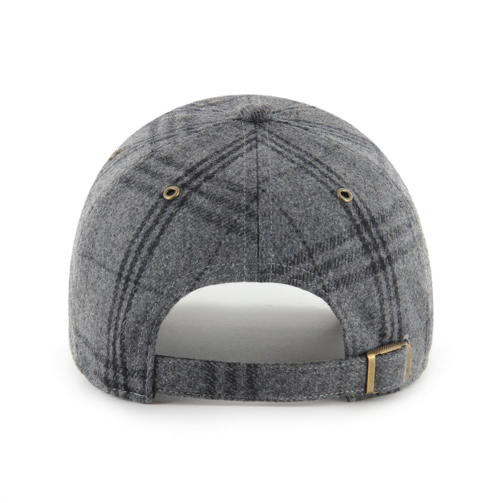 Toronto Maple Leafs NHL 47 Brand Men Grey Black Plaid Windowpane Clean Up Adjustable Hat product image 2, provided for