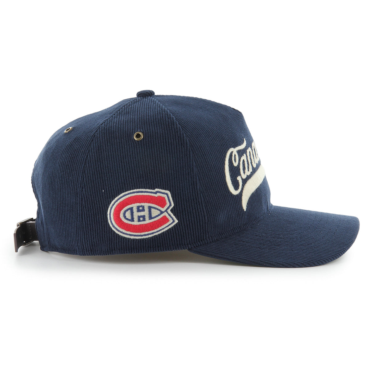 Montreal Canadiens NHL 47 Brand Men Navy Golden Age Cord Hitch Adjustable Hat product image 5, provided for visual reference