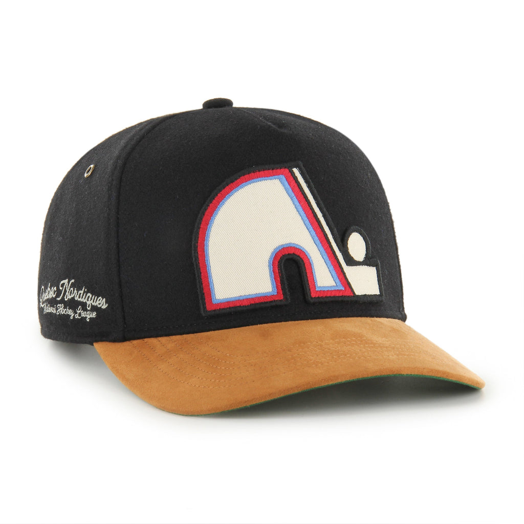Quebec Nordiques NHL 47 Brand Men Black Golden Age Hitch Adjustable Hat product image 1, provided for visual reference and