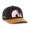 Quebec Nordiques NHL 47 Brand Men Black Golden Age Hitch Adjustable Hat product image 1, provided for visual reference and