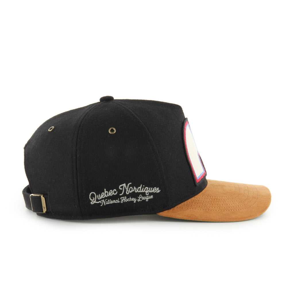 Quebec Nordiques NHL 47 Brand Men Black Golden Age Hitch Adjustable Hat product image 5, provided for visual reference and