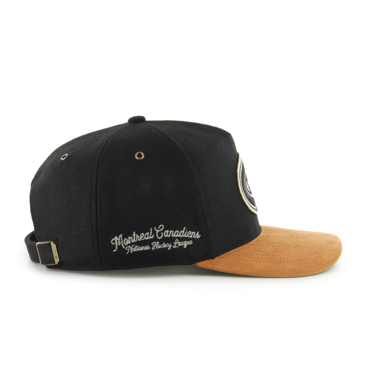 Montreal Canadiens NHL 47 Brand Men Black Golden Age Hitch Adjustable Hat product image 5, provided for visual reference and