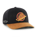 Vancouver Canucks NHL 47 Brand Men Black Golden Age Hitch Adjustable Hat product image 1, provided for visual reference and