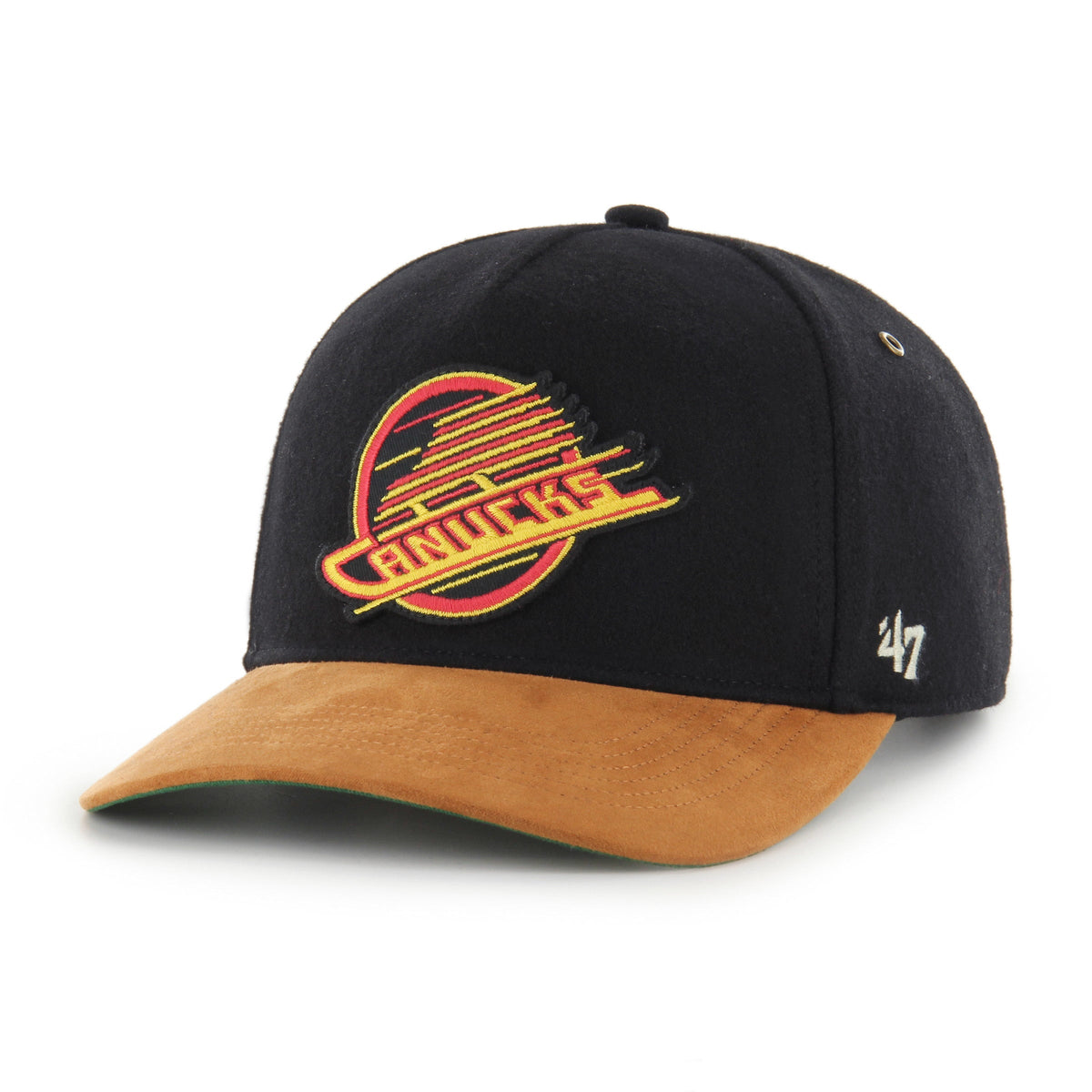 Vancouver Canucks NHL 47 Brand Men Black Golden Age Hitch Adjustable Hat product image 5, provided for visual reference and