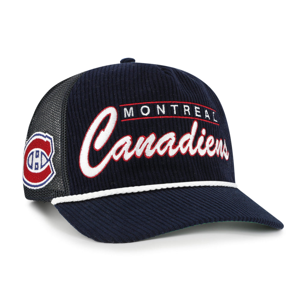 Montreal Canadiens NHL 47 Brand Men Navy Double Header Mesh Hitch Snapback product image 1, provided for visual reference