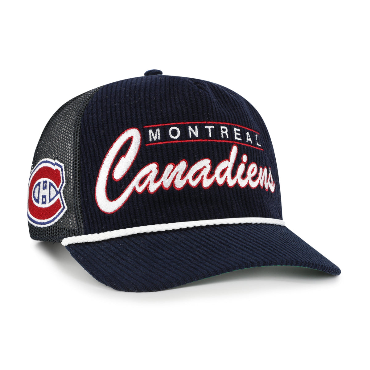 Montreal Canadiens NHL 47 Brand Men Navy Double Header Mesh Hitch Snapback product image 1, provided for visual reference