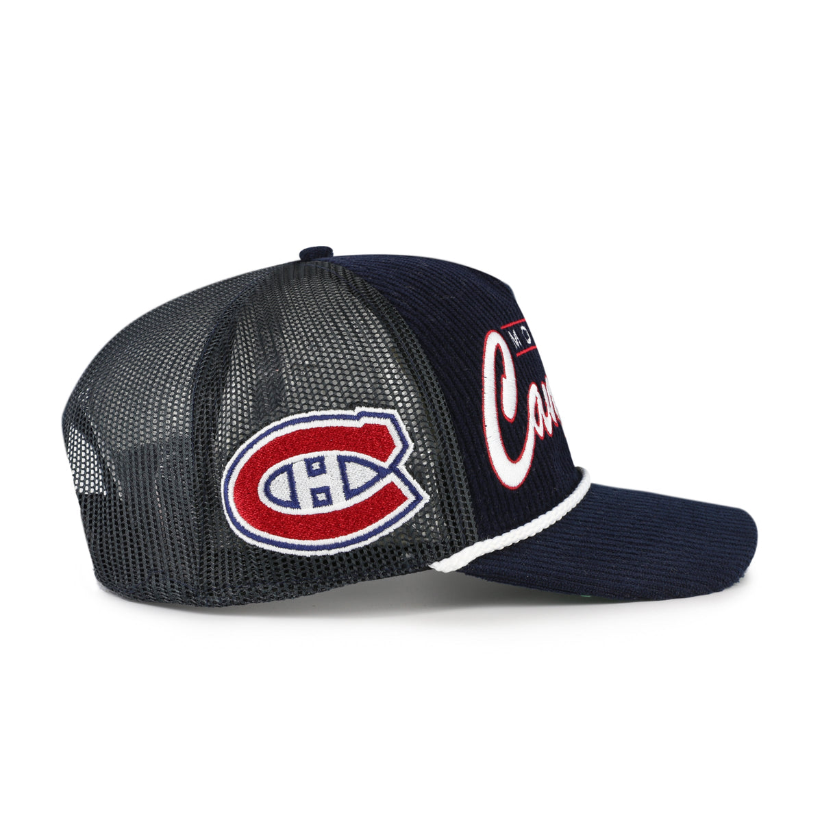 Montreal Canadiens NHL 47 Brand Men Navy Double Header Mesh Hitch Snapback product image 3, provided for visual reference