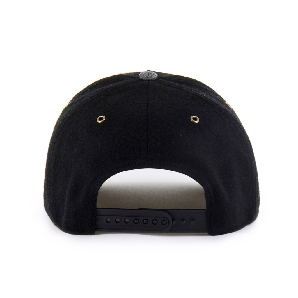 Edmonton Oilers NHL 47 Brand Men Black Windowpane Plaid Hitch Snapback Hat product image 3, provided for visual reference