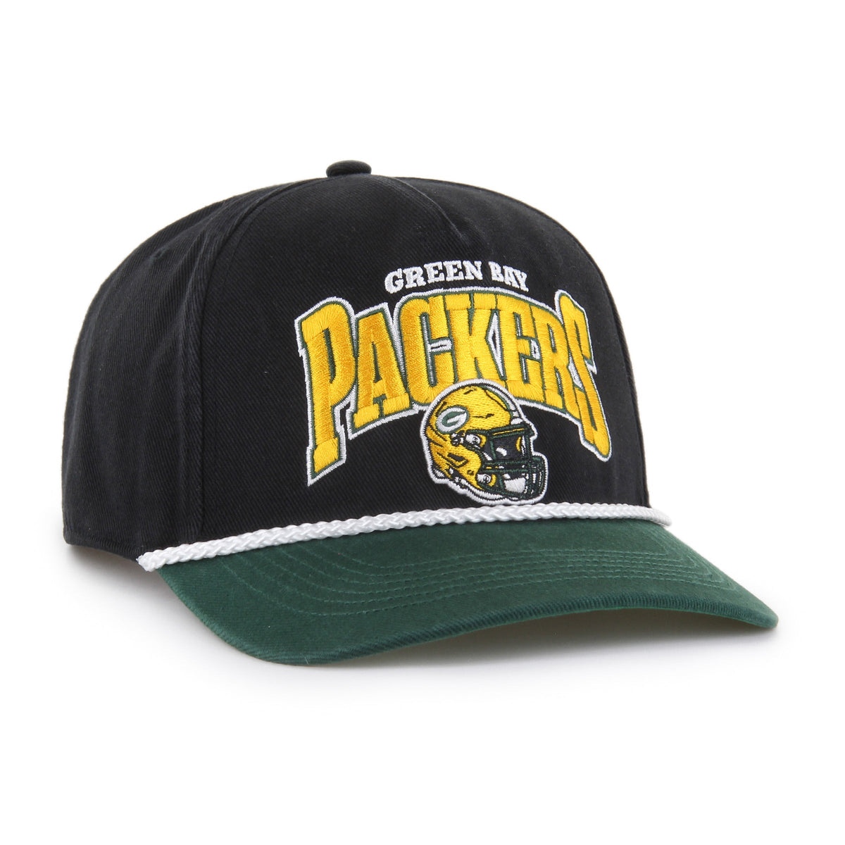Green Bay Packers NFL 47 Brand Men Black Palermo Hitch Snapback Hat product image 3, provided for visual reference and