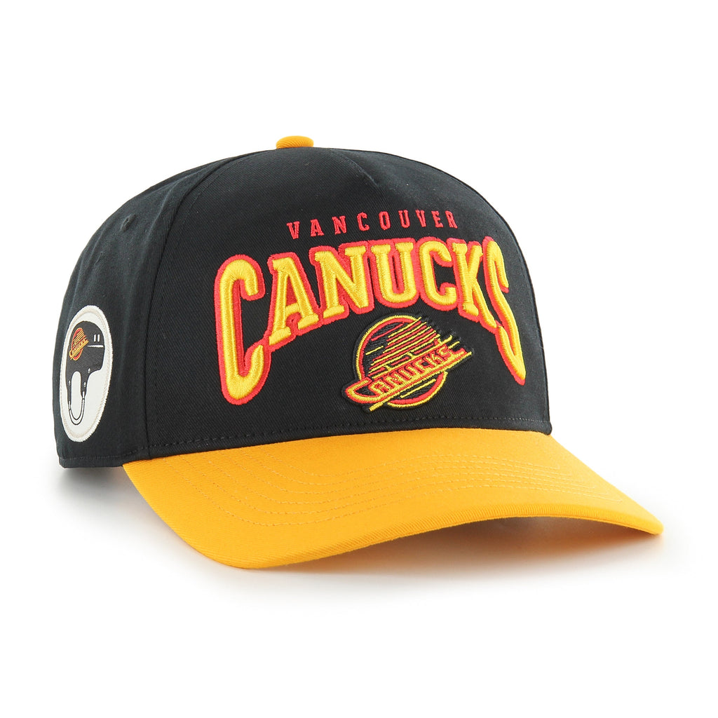 Vancouver Canucks NHL 47 Brand Men Black Hard Hat Arch Hitch Snapback Hat product image 1, provided for visual reference and