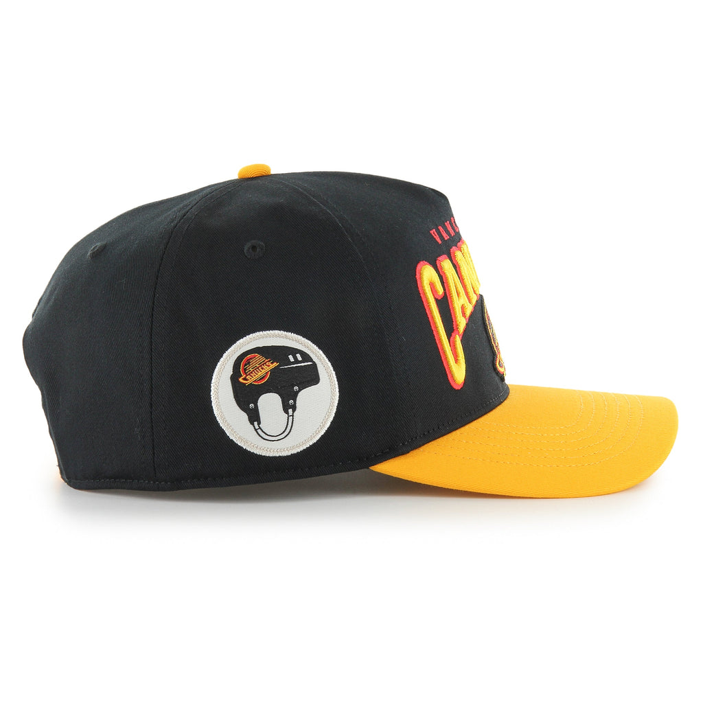 Vancouver Canucks NHL 47 Brand Men Black Hard Hat Arch Hitch Snapback Hat product image 3, provided for visual reference and