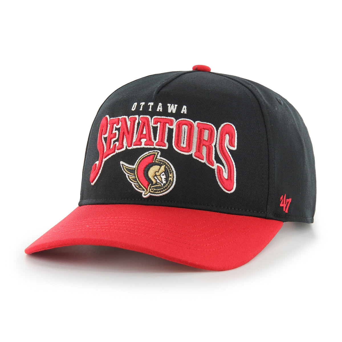 Ottawa Senators NHL 47 Brand Men Black Hard Hat Arch Hitch Snapback Hat product image 1, provided for visual reference and