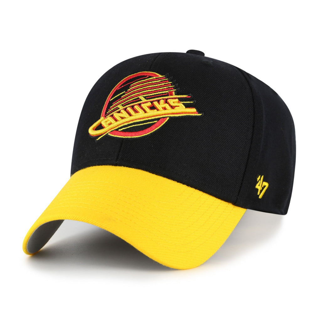 Vancouver Canucks NHL 47 Brand Men Black Two Tone MVP Adjustable Hat product image 1, provided for visual reference and