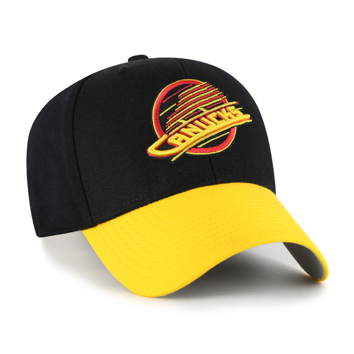 Vancouver Canucks NHL 47 Brand Men Black Two Tone MVP Adjustable Hat product image 3, provided for visual reference and