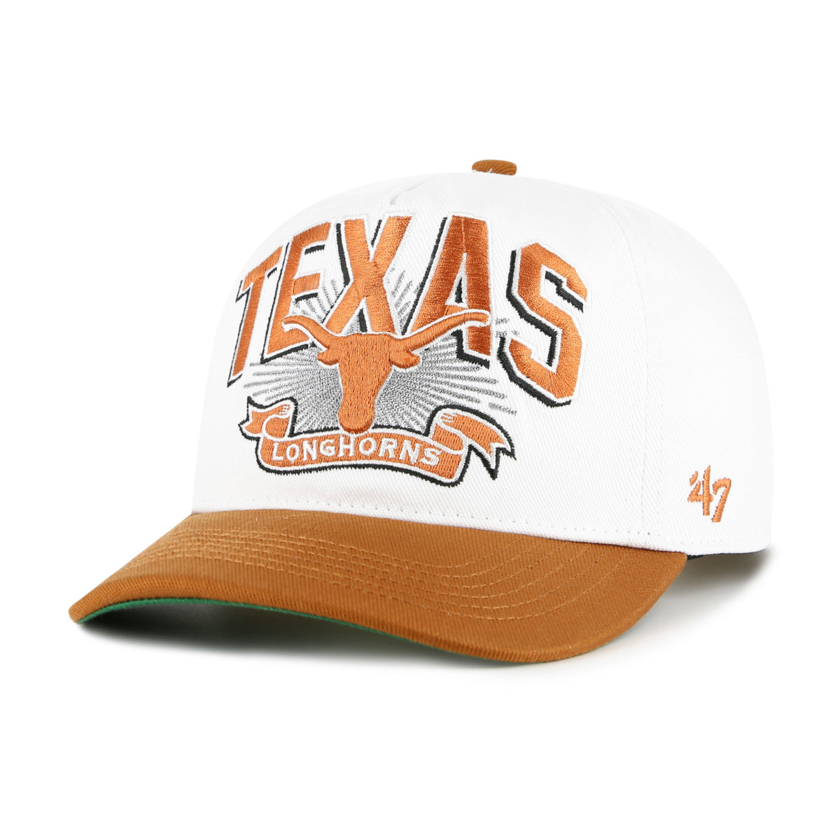 Texas Longhorns NCAA 47 Brand Men White Prime Play Hitch Snapback Hat product image 1, provided for visual reference and