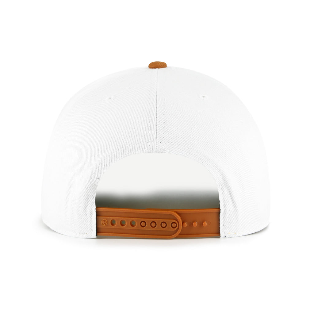 Texas Longhorns NCAA 47 Brand Men White Prime Play Hitch Snapback Hat product image 2, provided for visual reference and