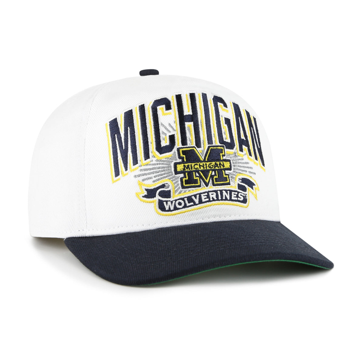 Michigan Wolverines NCAA 47 Brand Men White Prime Play Hitch Snapback Hat product image 3, provided for visual reference and