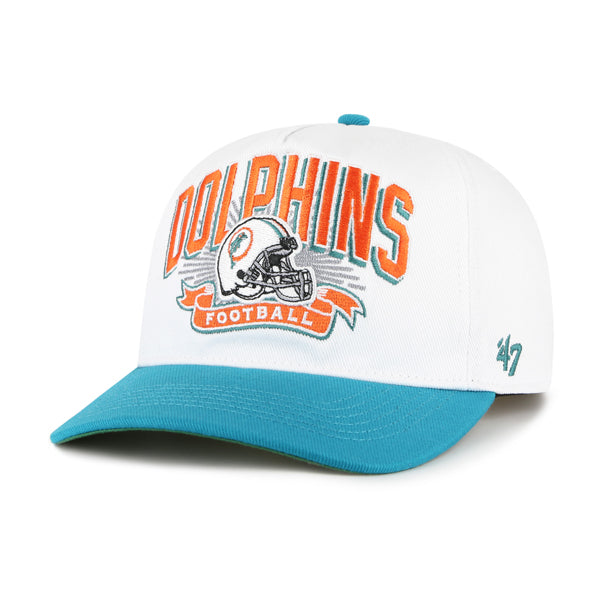 Miami Dolphins NFL 47 Brand Men White Prime Play Hitch Snapback Hat product image 1, provided for visual reference and
