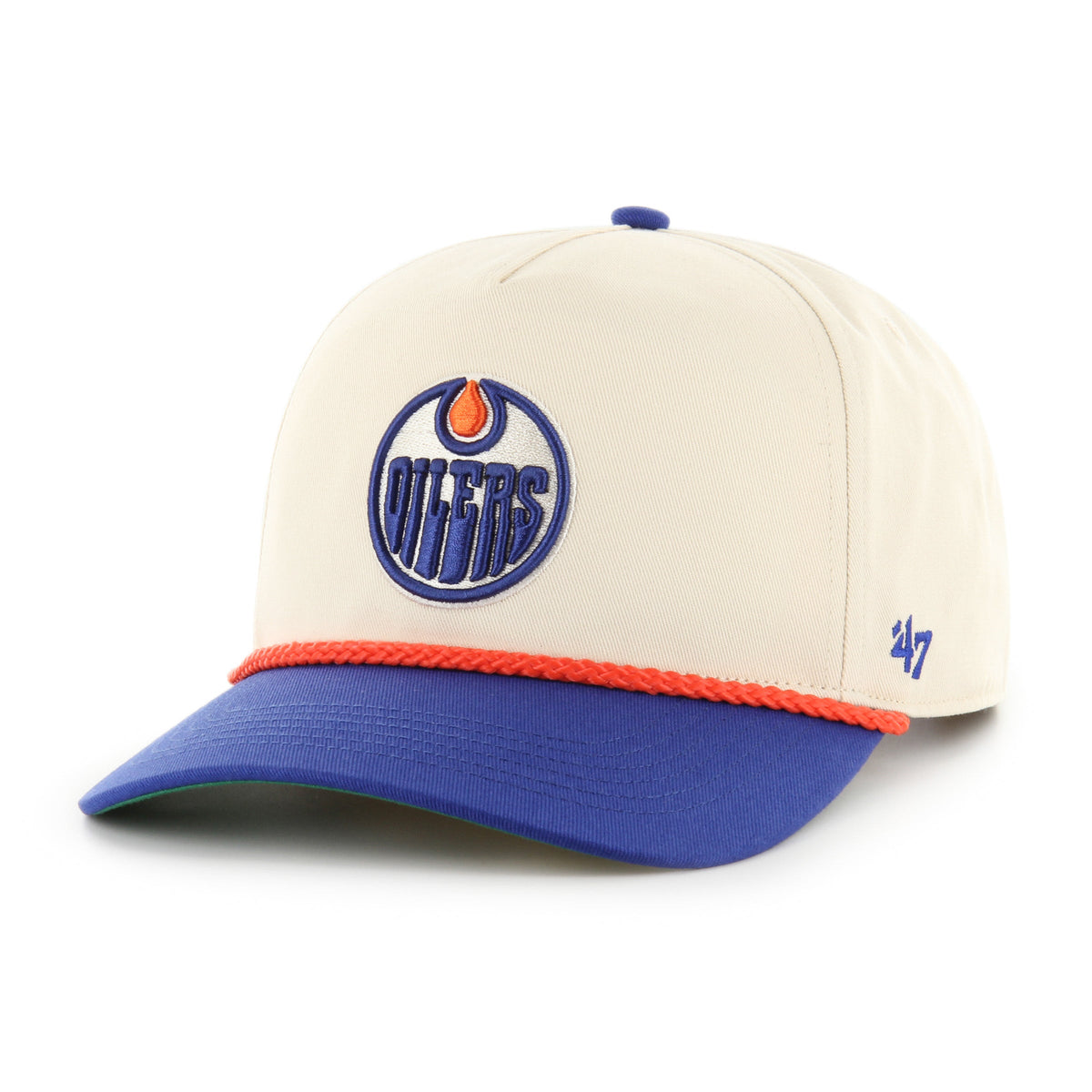 Edmonton Oilers NHL 47 Brand Men Natural Two Tone Rope Hitch Adjustable Hat product image 1, provided for visual reference