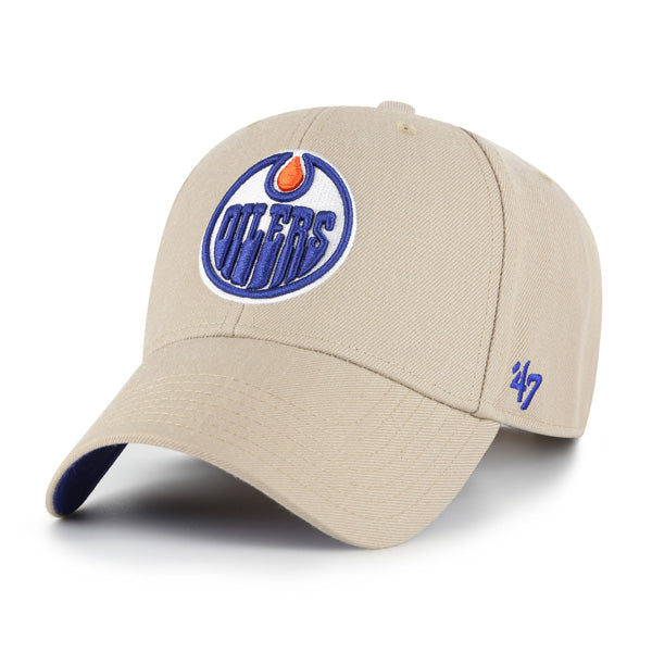 Edmonton Oilers NHL 47 Brand Men Khaki MVP Sure Shot Snapback product image 4, provided for visual reference and product