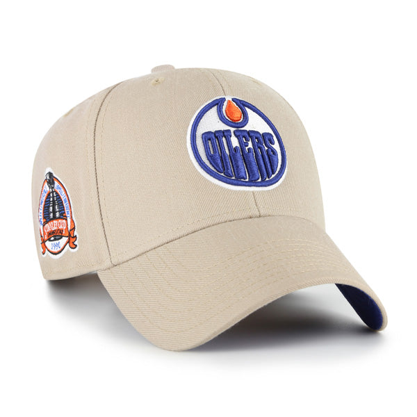 Edmonton Oilers NHL 47 Brand Men Khaki MVP Sure Shot Snapback product image 1, provided for visual reference and product