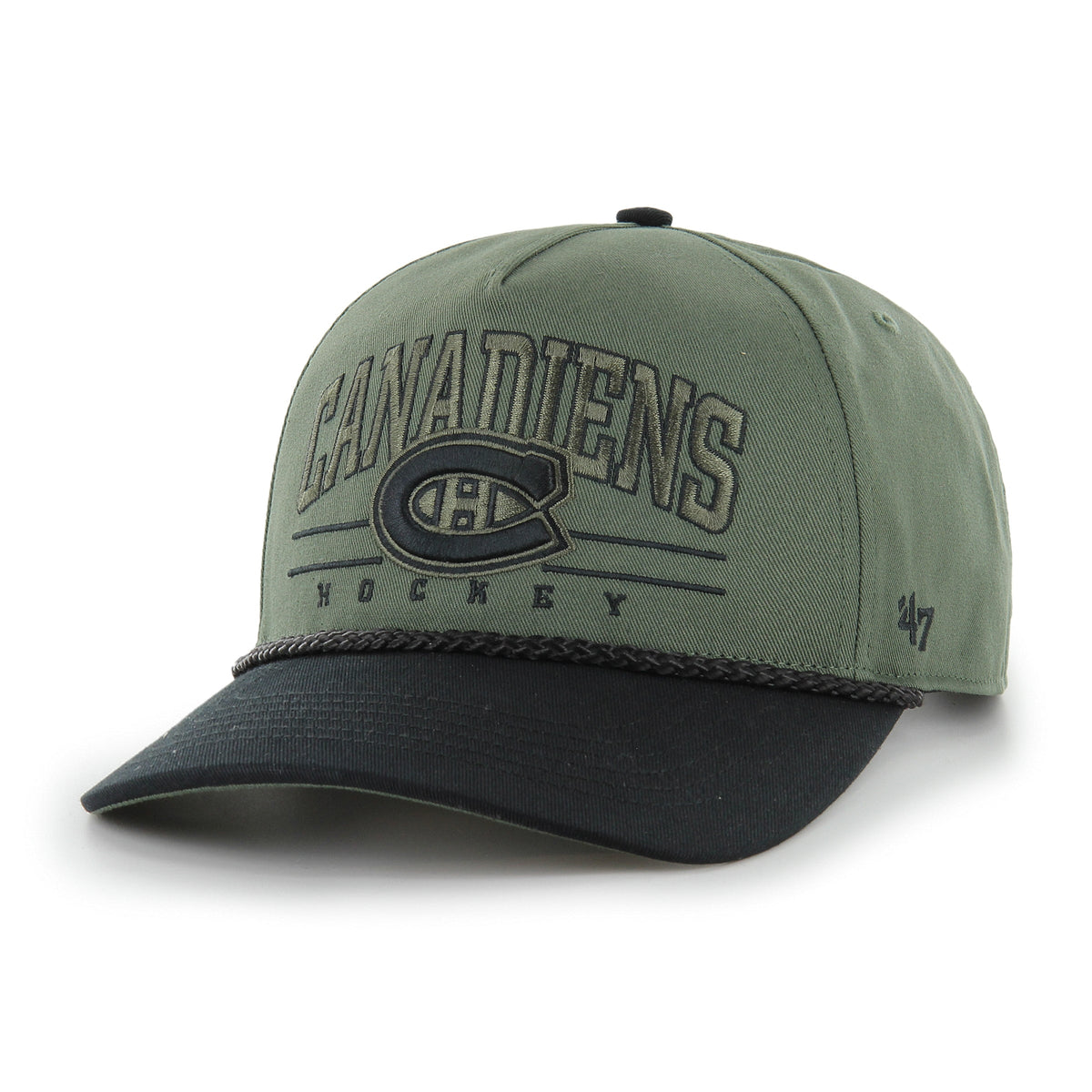 Montreal Canadiens NHL 47 Brand Men Green Roscoe Rope Option Hitch Adjustable Hat product image 1, provided for visual