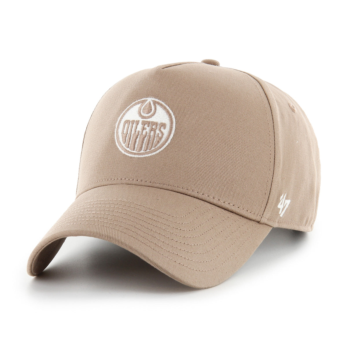 Edmonton Oilers NHL 47 Brand Men Sandstone Foundational Offside Hitch Adjustable Hat product image 4, provided for visual
