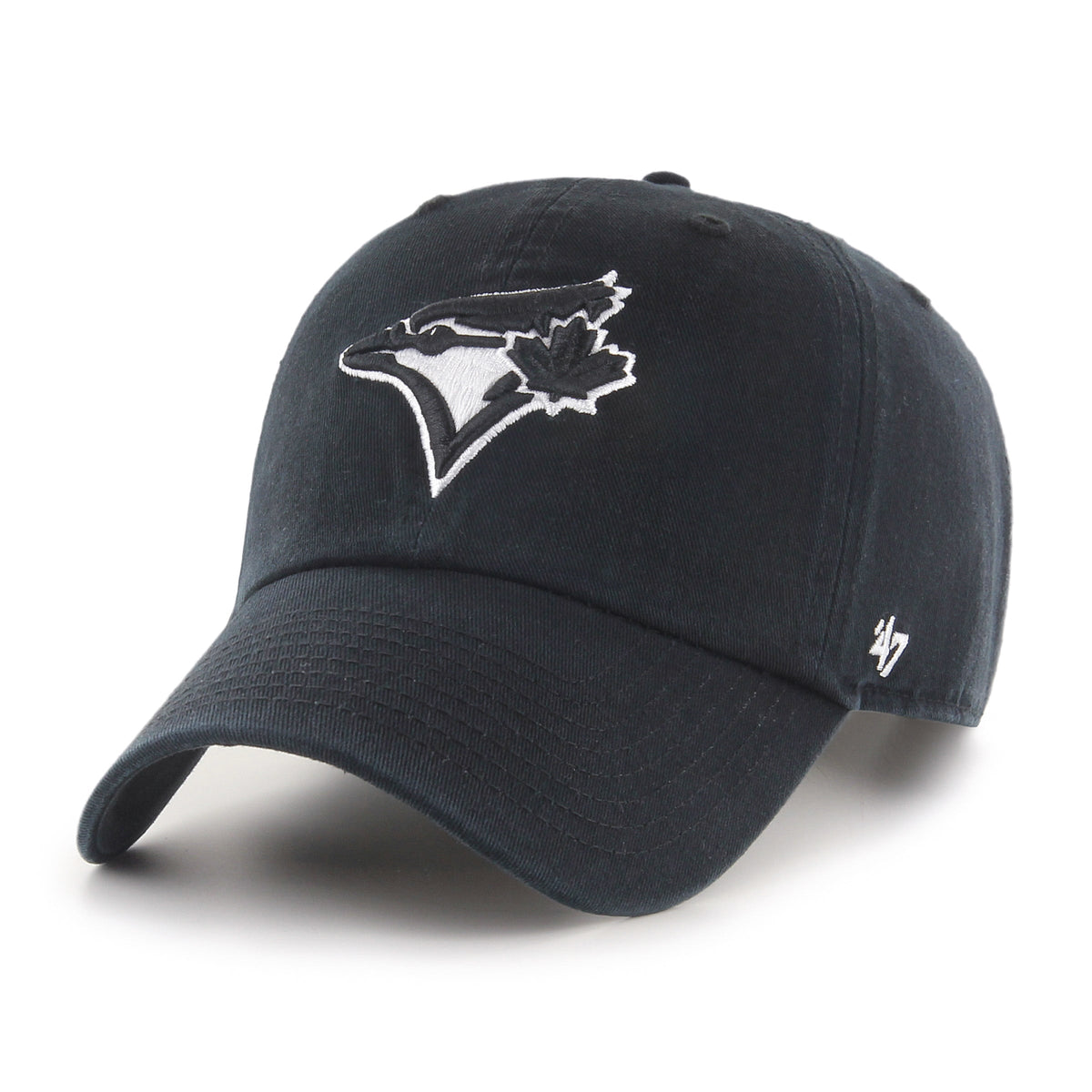 Toronto Blue Jays MLB 47 Brand Men Black White Clean Up Adjustable Hat product image 1, provided for visual reference and