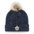 Toronto Maple Leafs NHL 47 Brand Women Navy Meeko Cuff Pom Knit product image 1, provided for visual reference and product