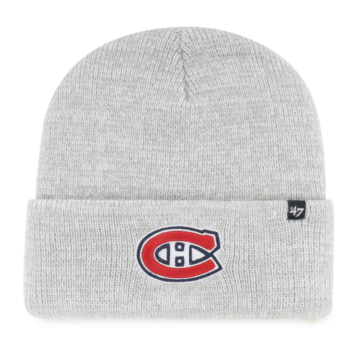 Montreal Canadiens NHL 47 Brand Men Grey Brain Freeze Cuff Knit Hat product image 1, provided for visual reference and